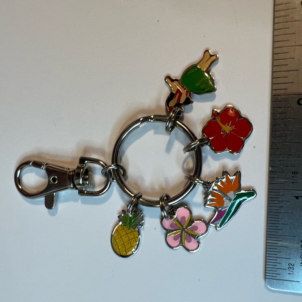 Hawaii Floral Charm Keychain